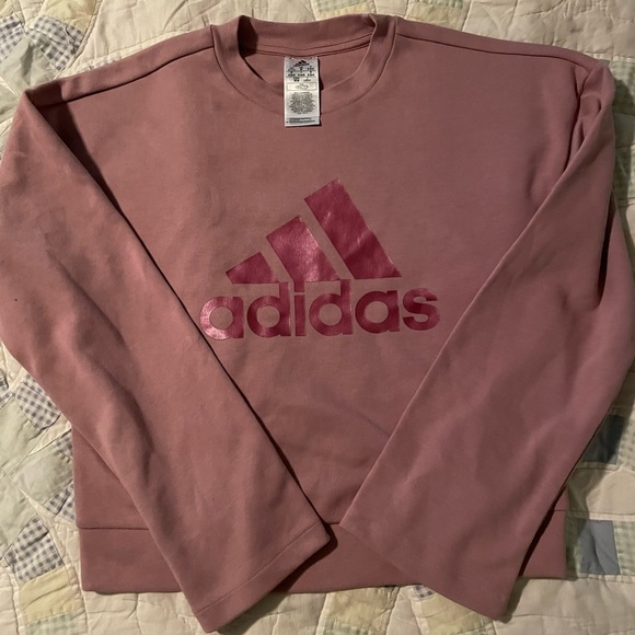 adidas Tops - Adidas full logo cropped crewneck sweatshirt